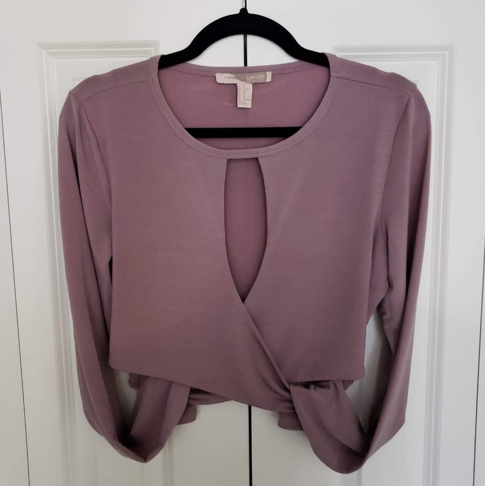 Forever 21 mauve long sleeve crop top